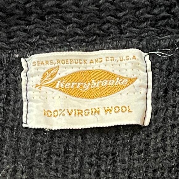VINTAGE 60s Kerrybrooke Wool Open Front Cardigan Sweater Size Large - Picture 2 of 4